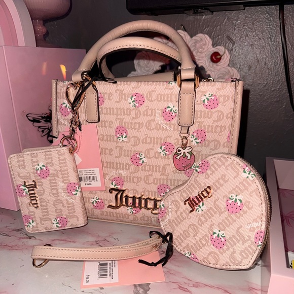 Juicy Couture Berry Sweet Mini Bag with Berry Sweet Coin Purse & Matching Wallet - Picture 2 of 12